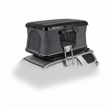Tente de toit James Baroud Grand Raid M EVO – Coque en fibre de verre, 360° panoramique, porte‑bagages intégrés