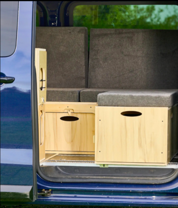 Lit peigne en L pour van aménagé – convertible en couchage + couchage spacieux