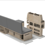 Ensemble kit d’aménagement van en L V1 – mobilier complet convertible pour espace vie