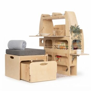 Meuble de rangement haut pour van et fourgon aménagé – 215 L avec tablette intégrée